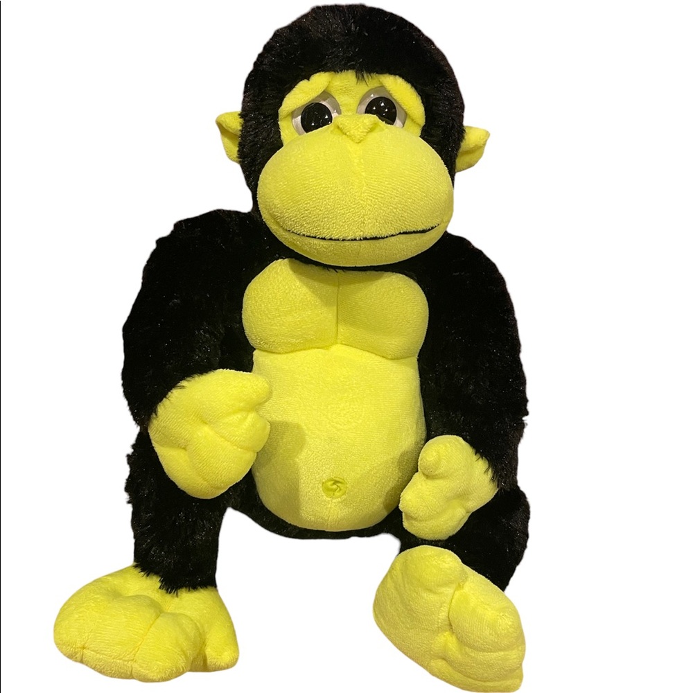 Fiesta Black and Yellow Gorilla Stuffed Animal 14.5”